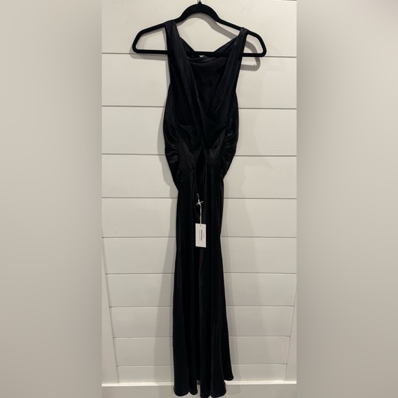 NWT Reformation black silk Casette maxi dress - Picture 8 of 11